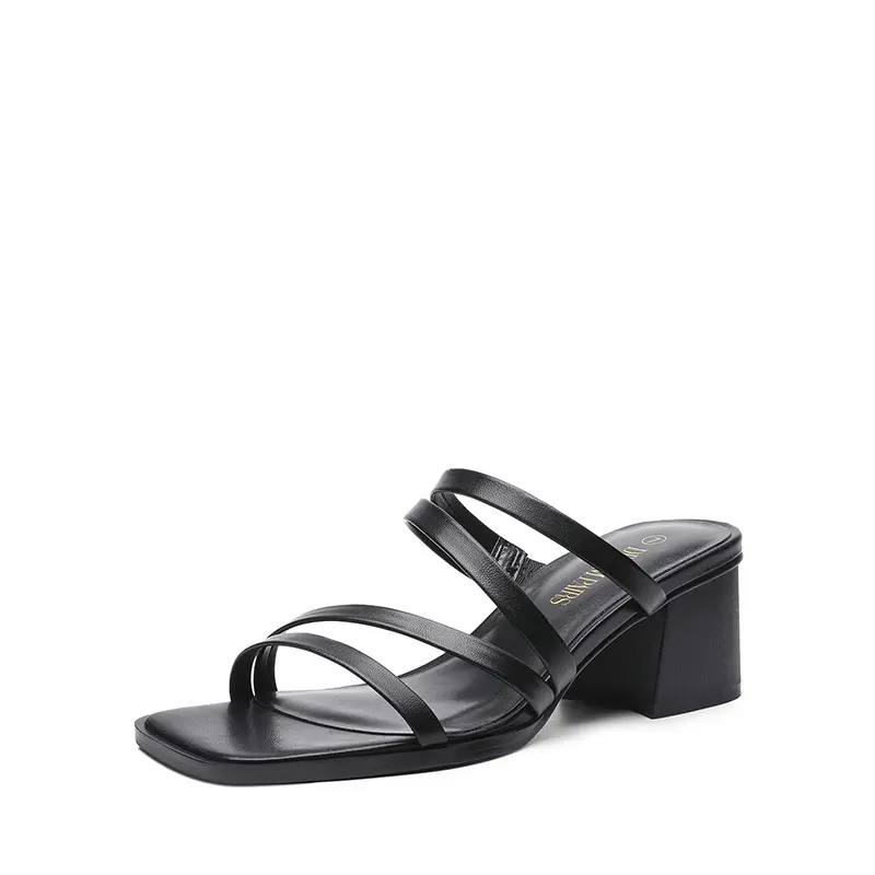 DREAM PAIRS Women's Stylish Square-Toe Strappy Chunky Heel Sandals, Padded Design Shoe for Comfortable Women's Footwear,summervibes, Women's Sandals