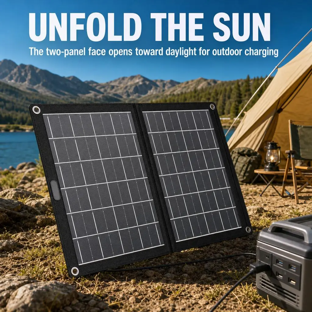 6W Foldable Monocrystalline Solar Charger Panel for Camping, RV Travel and Portable Devices