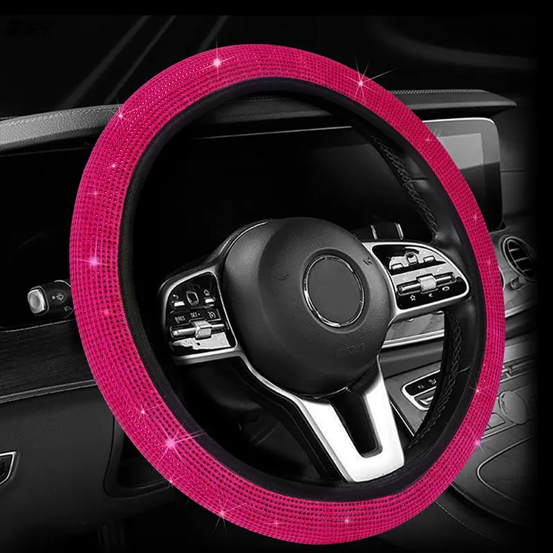 Diamond Bling Car Steering Wheel Cover with Crystal Rhinestones, Snap-on Steering Wheel Cover, Cars for Women, Car Steering Wheel Cover, Universal Car Steering Wheel Cover, Decor Gadgets, Car Accessories, Women Gifts, Car Essentials, Vehicle