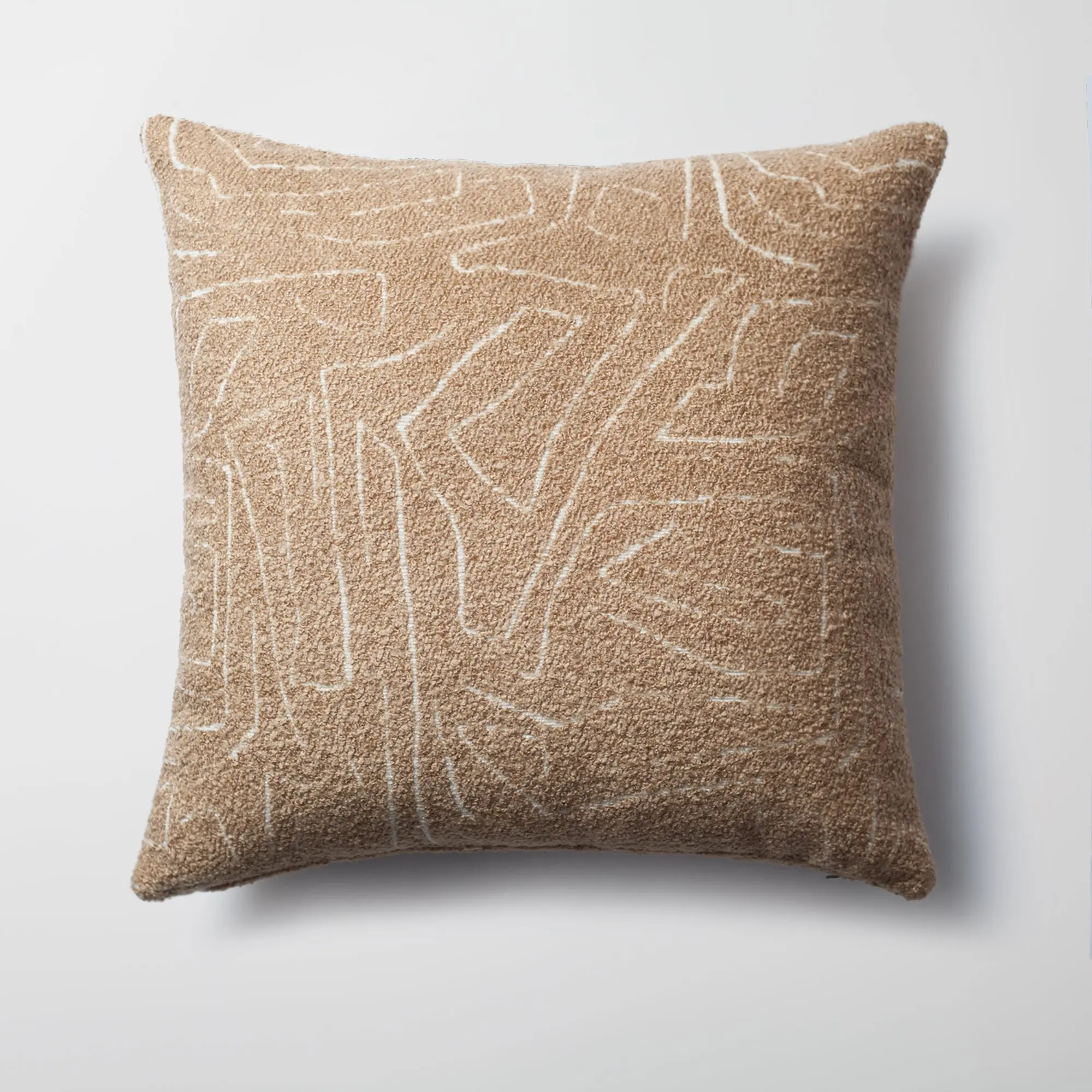 Maze Camel and Cream Decorative Pillow