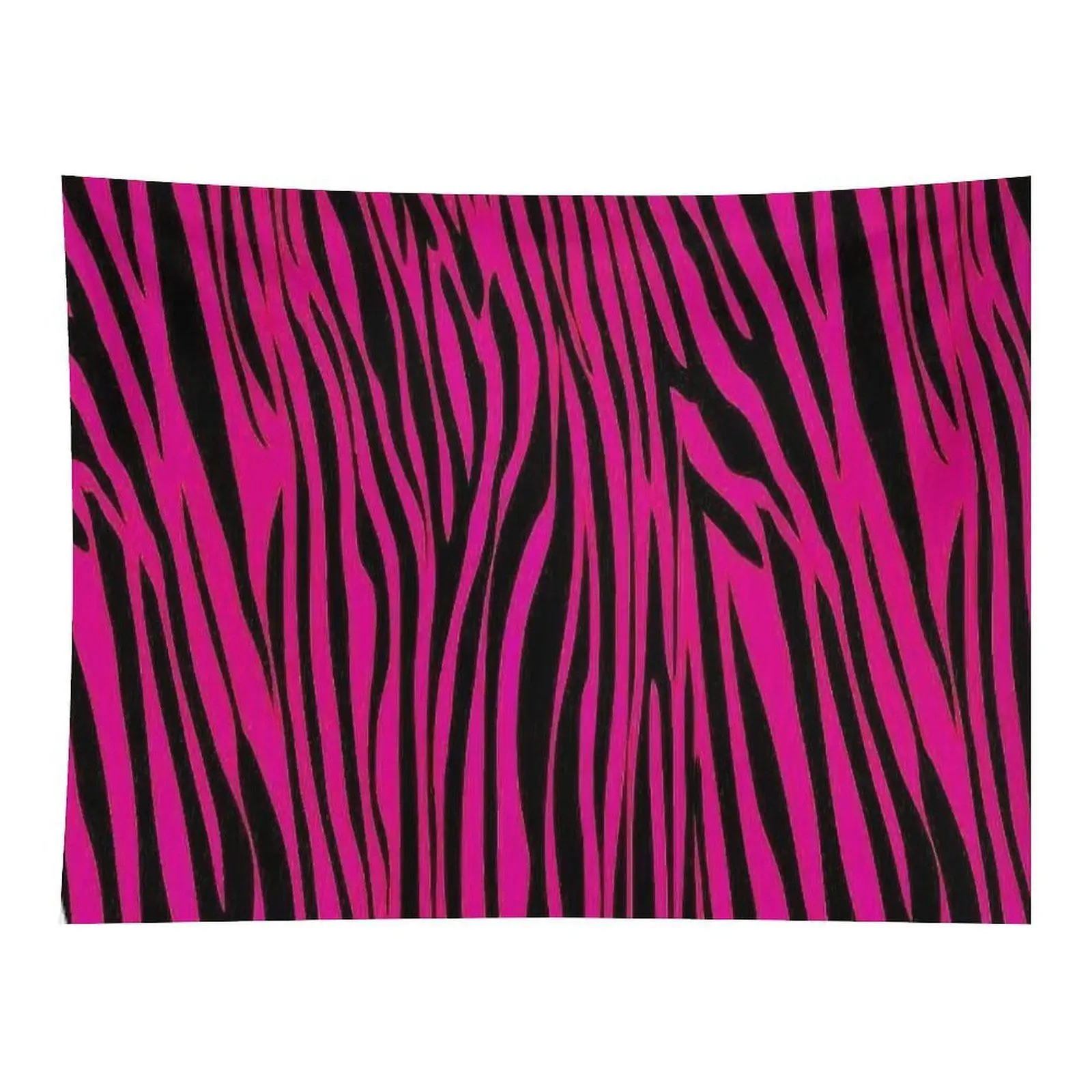 Hot Pink Black Zebra Stripe Seamless Animal Skin Print Bold Retro Pattern Wall Tapestry For Teen Girls Room Y2K Aesthetic Bedroom Background Decor