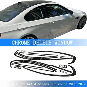Glossy Black PVC Car Window Decorative Strip Sticker For BMW 3 Series E92 coupe 2005-2012 Exterior Protection Accessory