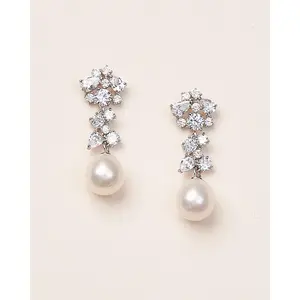 Silvia Pearl & CZ Earrings