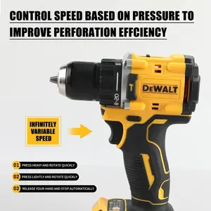 DEWALT Cordless Drill DCD805 20V Power Tool Brushless Impact Drill Cordless Electric Screwdriver, Home DIY Power Tool