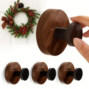 Walnut 3-piece sucker garland hook, thick coral reef hook is suitable for glass doors/windows/doorbacks/outdoor, Christmas/Thanksgiving/Halloween/Independence Day/Easter/Valentine's Day/autumn/summer/spring universal hook, Home Organizer Hook