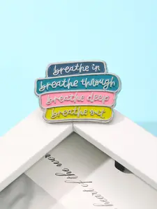 breathe in Enamel Brooch Pin fashion Decorative Brooches Ornaments Lapel Bag Badges Jewelry Gifts
