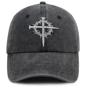 Christian Gifts for Women Men, Funny Cross Nail Jesus Hat, Adjustable Christ Religious Faith Baseball Cap, Birthday Jesus Gifts for Family Friends
