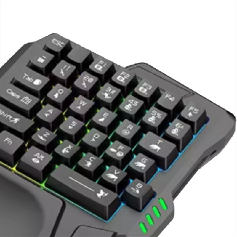 Ergonomics Gaming Keyboard Single Hand Usb Wired 35key One Handedly RGB Backlight Mini Keyboard for Christmas New Year Home Use