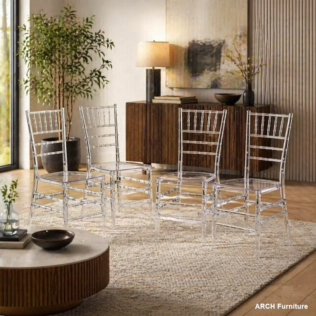 4-Piece Simple Indoor Dining Chairs Set, Plastic Seat Furniture - 220lb High Load Capacity, Easy Setup, Assembly Required for Dining Rooms