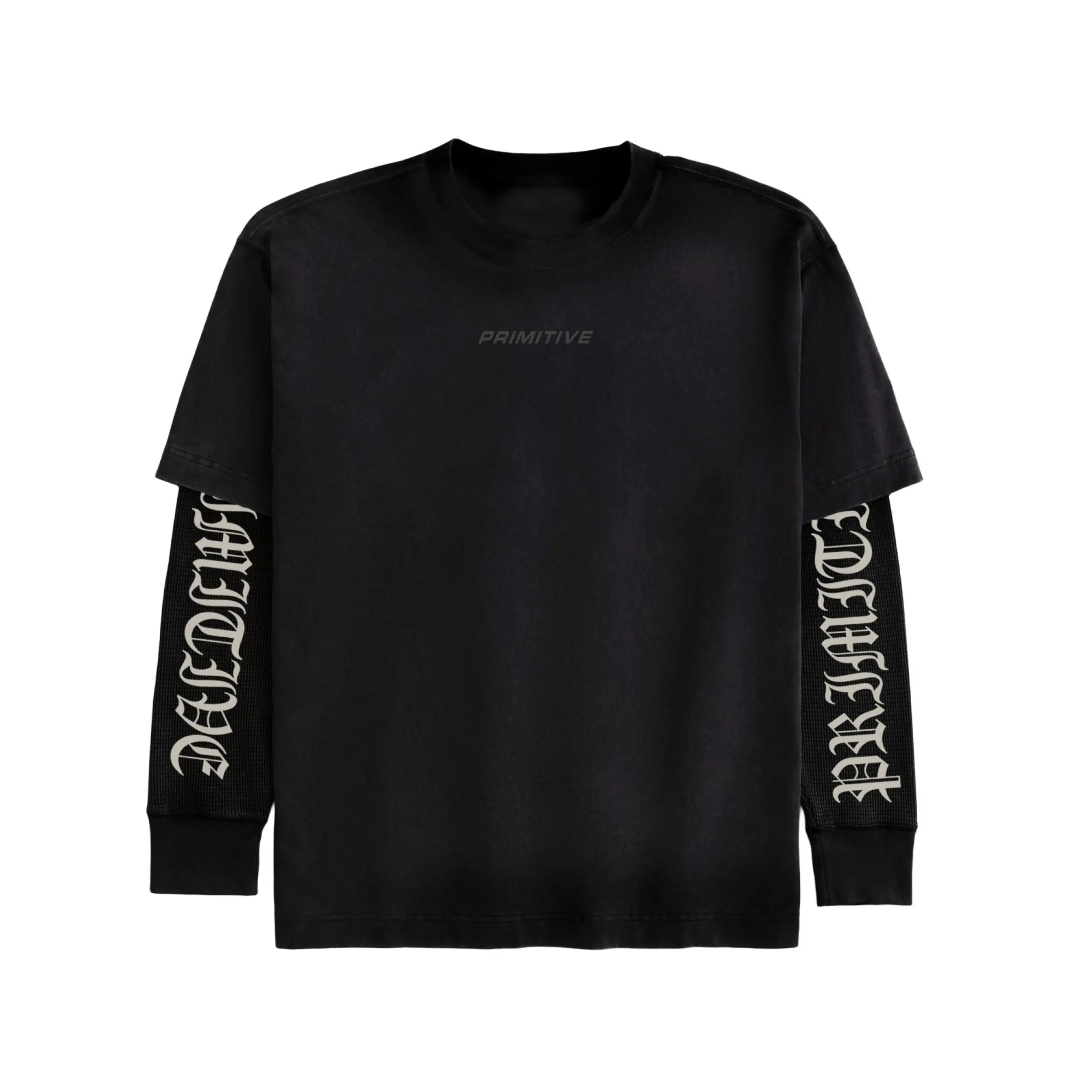Primitive Apparel Men's Casual Cotton Jersey Fabric Thermal L/S T-shirt, Euro Slant Twofer Menswear