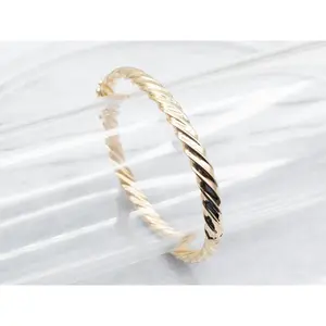 Twisted Hinged Bangle Bracelet