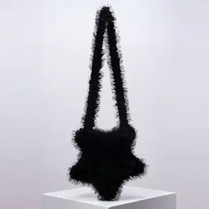 Solid Color Star Shaped Crossbody Bag, Large Capacity Stars Hollow Women Bag, Inspired Casual Bag for Girls