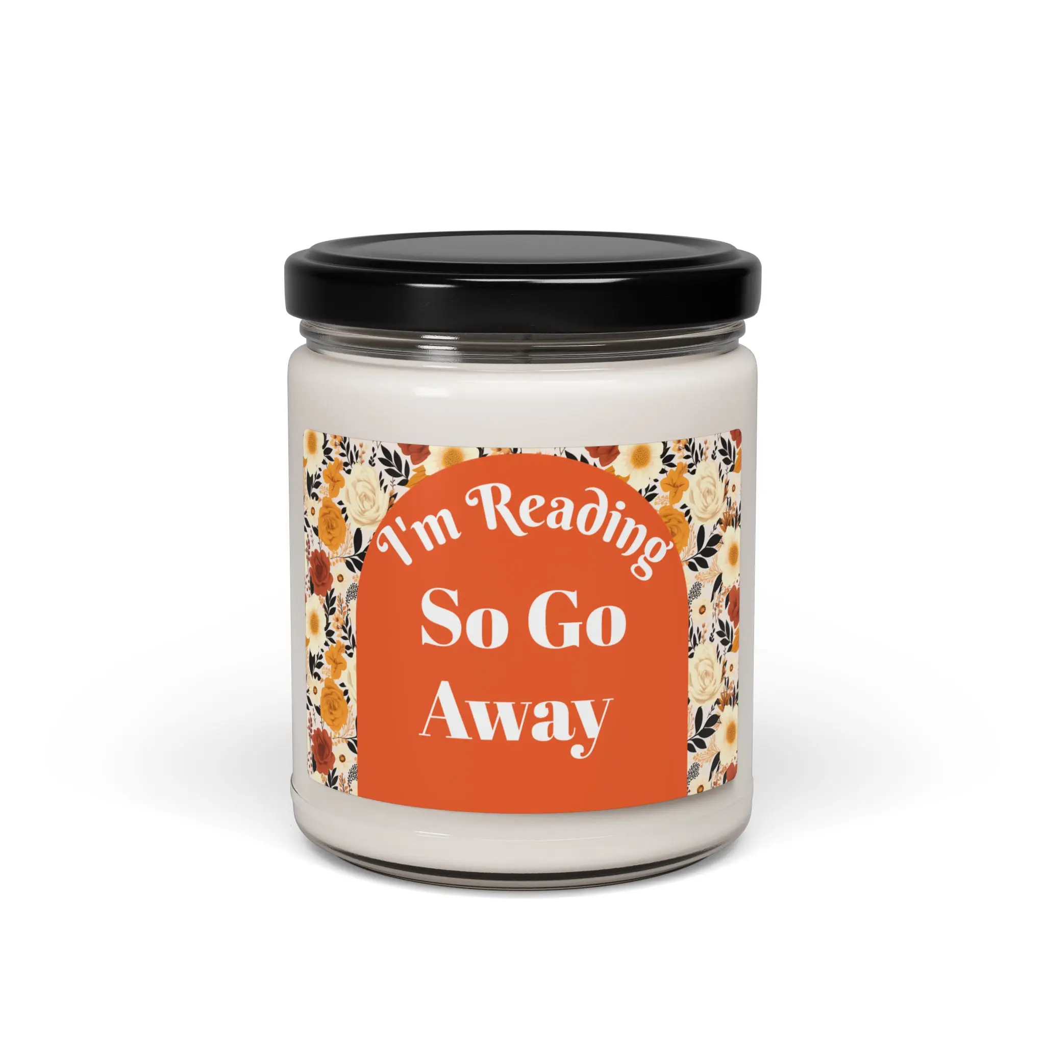 Book Lover's Scented Candle I'm Reading So Go Away Cozy Gift for Readers Home Decor Relaxation Reading Nook Glass Vanilla Aroma Clean Cotton Eco-friendly Non-toxic Soy Wax Blend Perfume Decoration