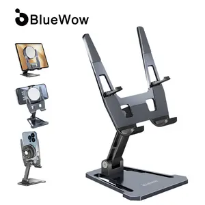 BlueWow Cooler-Ready Stand Phone & iPad Stand Stable Durable Compatible with Cooling Fans Perfect for Gaming Streaming Cellphone Smartphone Mount - Aluminium