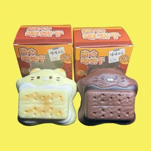 Kitty S’mores Sandwich Squishy, Slow Rising Cookie Squishy, Cat S’mores Squishy, Satisfying Squishy, Soft Fidget Toy