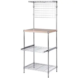 Honey-Can-Do Microwave Shelving Unit with Shelves SHF-09256 Chrome