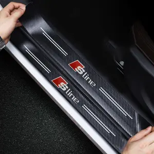 4pcs Car Door Sill Protector Film Anti-Scratch Sticker Rear Bumper Guard Strip for Audi Rs S Line Series A1 A3 8p A4 A5 A6 Q3 Q5 Q7 A7 A8