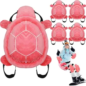 5-piece ski safety gear set, including cute large-sized protective pads, fuzzy ski knee and elbow guards for adults. Ideal for winter outdoor activities, featuring a soft cushion design with fuzzy filling, breathable fabric, high-quality foam, perfect for