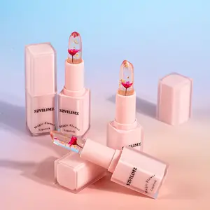 SZVILIMZ flower lipstick  Flower Lipstick Gold Leaf Crystal Jelly Texture Color Changing