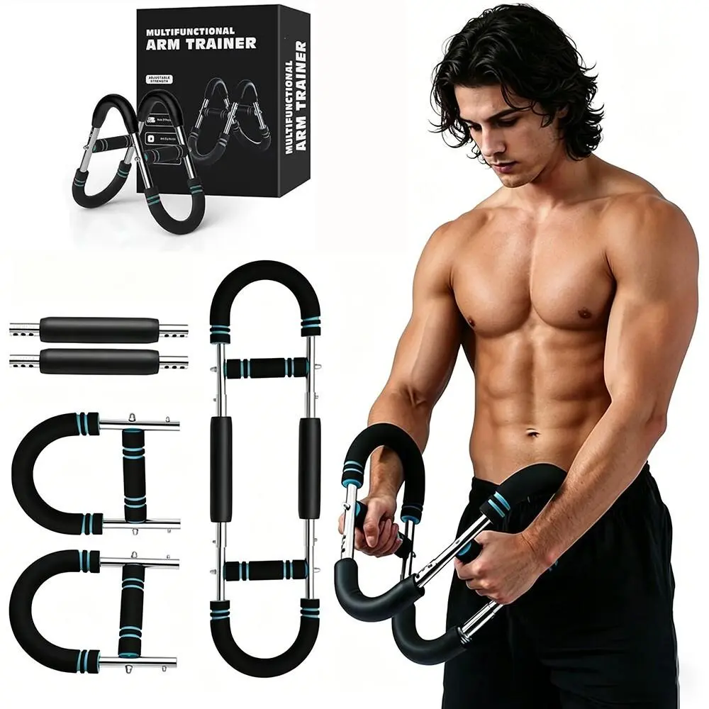 All Fitness Stage Novice Expert Upper Body Muscle Activator, 60-90/90-120lb Variable Pound Power Twister Bar, Home Gym Multi Spot Training Gear, Removable Twin Spring Arm Twister Trainer