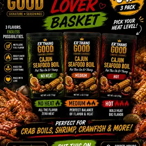 ER'Thang Good "SEAFOOD BOIL LOVER BASKET" - Lemon Pepper- Cajun - Spice