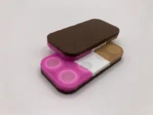 Tektonix Ice Cream Sandwich Edition Tactile Fidget Toy with 16 Neodymium Magnets & 3D Printed Plastic for Stress Relieving Accessory & Relaxation Stick