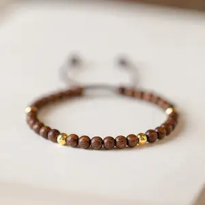 Zen Harmony Golden Phoebe Wood Bracelet