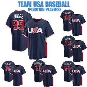 Premium Team USA Baseball Jersey National Position Players Edition Custom Name Printed Trendy Sportswear Shirt