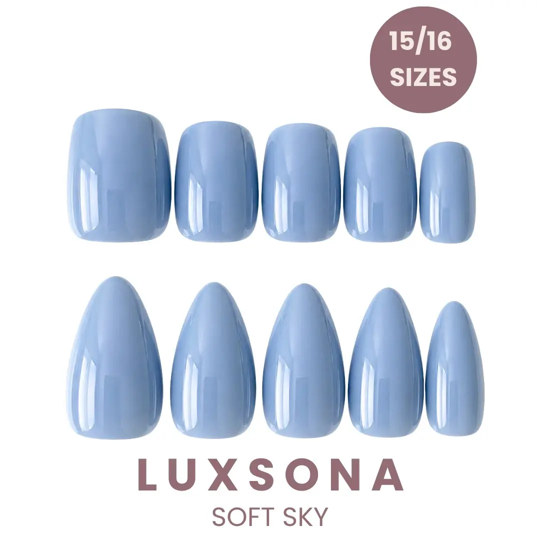 Soft Sky - Milky Sky Blue Cobalt Toned Press-On Nails
