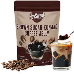 Coffee Jelly – Vegan, Gluten-Free, Halal, Dye-Free | DIY Jel Dessert made with Natural Brown Sugar & Konjac | 8 Counts (makes 40oz+)