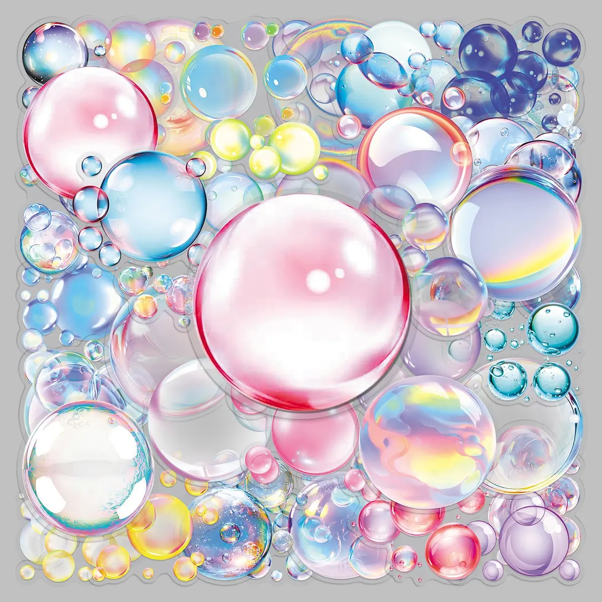 50pieces bubble cartoon high appearance level creative graffiti personality trend decoration storage box skateboard guitar transparent stickers Customizable Stickers