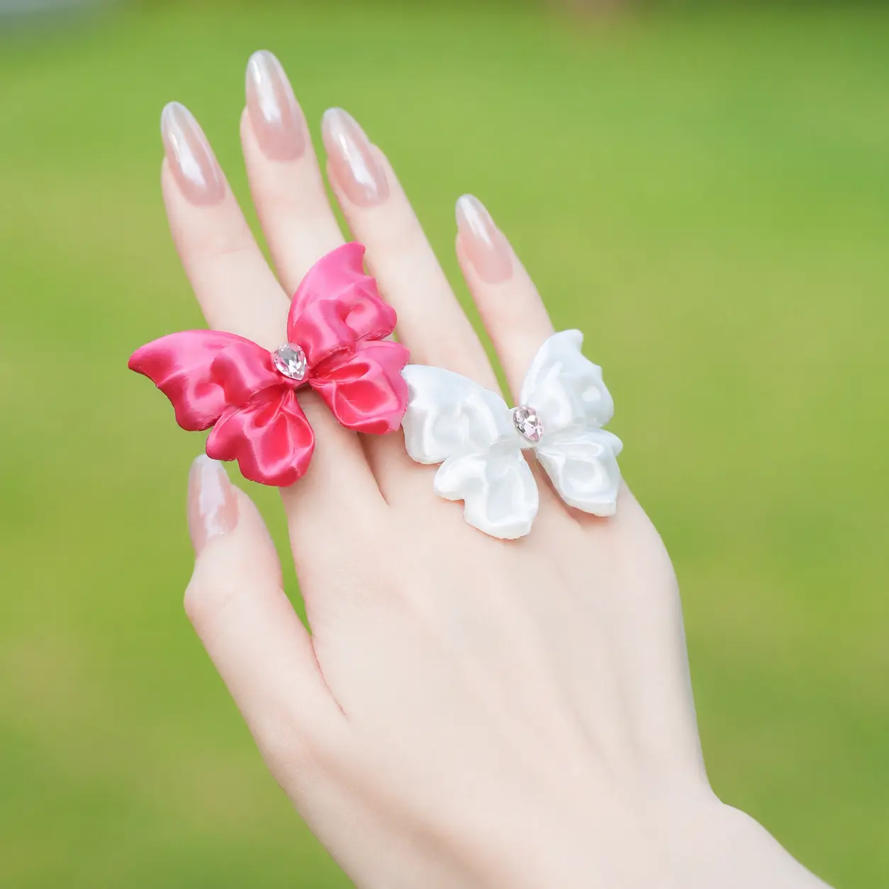 3D Printed Silk Shine Fashion Bow Toy Ring - Original Design Jewelry Ring for 3+ Years Old Party Birthday Gift Decor Play Item,Cute Accessory, Fashion Rings
