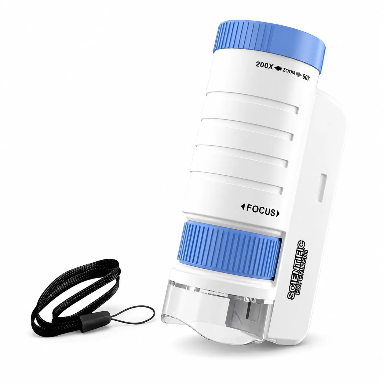 60X-200X Portable Pocket Microscope for Kids & Adults, Handheld Mini Microscope with LED Light & Adjustable Focus, STEM Science Educational Toy for Outdoor Nature Exploration,