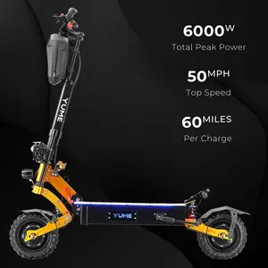 YUME X11 Electric Scooter 6000W Dual Motor 50MPH 60 Mile Range Off-Road Foldable Scooter