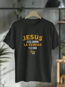 100% Cotton Jesus Christian Spanish Shirt T-Shirt Casual Short Sleeve Shirt