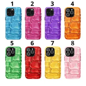 NeeDohS Cool Crush Ice Cube Phone Case, 3D Visual Printed Graphic Hard Phone Cover, Anxiety Sensory Play Blue, iPhone 17 16 15 14 13 12 11