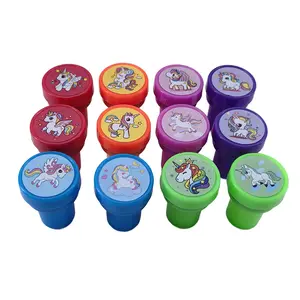 12 Unicorn Theme Kids Self-Inking Stamps Set, Rainbow Cartoon Stamps, Multi-Color Party Gift Stamps, Classroom Rewards, Birthday Parties, Craft Projects