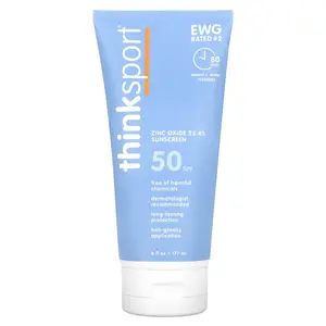 think Thinksport, Sunscreen, SPF 50, 6 fl oz (177 ml) | HSA/FSA Eligible think Thinksport, Sunscreen, SPF 50, 6 fl oz (177 ml) | HSA/FSA Eligible