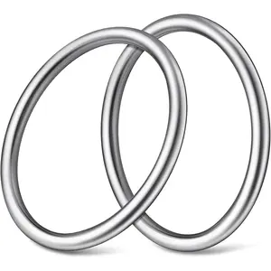 Metal O Ring Seamless 304 Stainless Steel Rings Welded Multi-Purpose Smooth Round Ring for  Flower Basket Crafts(2 Pcs,4 Inches)