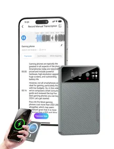 AI Voice Recorder, No Fee Transcribe & AI Summary by ChatGPT, Real-time Translation 121 Languages Supported, Support App & Web, Wireless Charging, 64GB Memory, Audio Recorder for Lecture/Meeting/Call