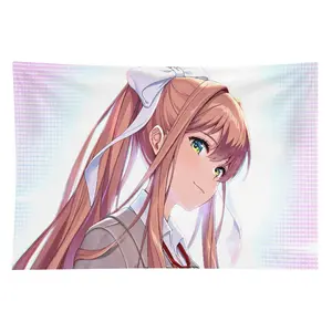 Doki Doki Literature Club Polyester Print Horizontal Tapestry - Home Decor, Room Decor, Cool Stuff for Room, Ideal Wall Decoration Gift for Living Space