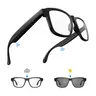 Magnetic Automatic Wearable Smart Glasses with Wireless Bluetooth Hands-Free Headphones, Dual Touch, Anti-Blue Light Eye Care Lenses, Voice Assistant, 4-6 Hours Playtime, Fast Charging for Driving, Fishing (No Batteries Included for Men)