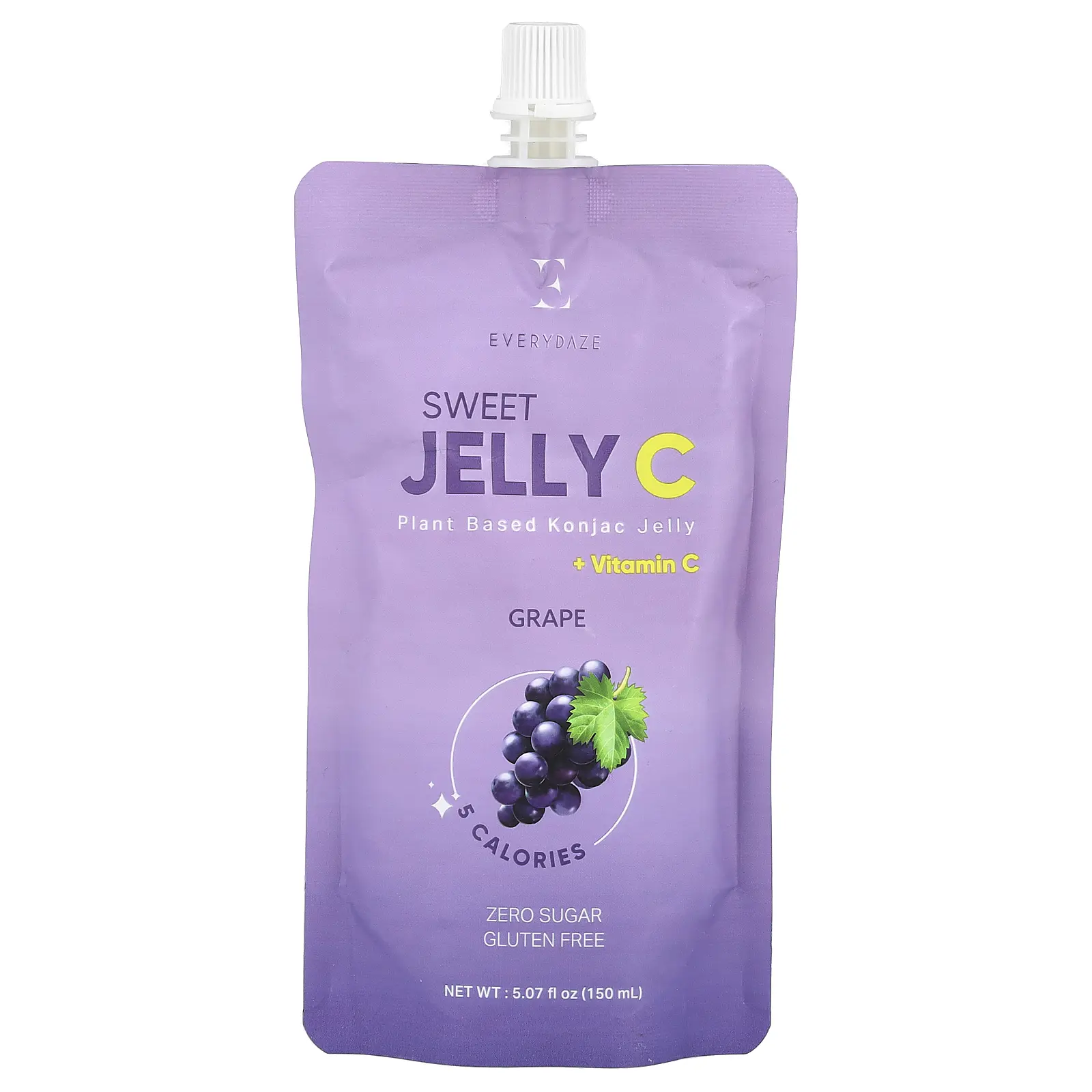 Everydaze Sweet Jelly C, Plant Based Konjac Jelly, Grape, 5.07 fl oz (150 ml)