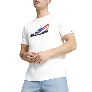 PUMA Mens Bmw M Motorsport Car 2 Graphic Crew Neck Short Sleeve Casual Tops Casual - White