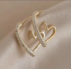 Golden Curve Pavé Ear Cuffs