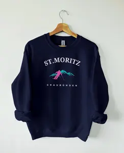 St. Moritz Sweatshirt Unisex, Vintage Retro Style Swiss Sweatshirt, St. Moritz Sweater, Ski Sweatshirt, trendy gift