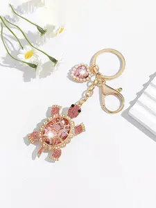 Ocean Style Turtle Imitation Pearl Heart Combination Charm Keychain, Marine Animal Friendship Decoration Gift, Men's And Women's Bag Pendant, Cute Bag Pendant, Bag Decoration.