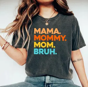 Mama Mommy Mom Bruh T-shirt, Retro Mom Shirt, Mama Shirt, Mommy Shirt, Gift for Mom Cotton Fabric, Mother's Day Gift, Top Womenswear, Full Colors