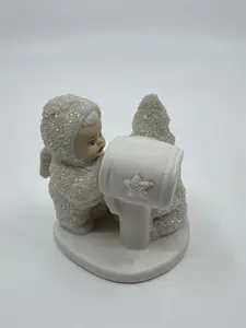 Department 56 Snowbabies White Glitter Figurine Mailbox Christmas Tree Decor