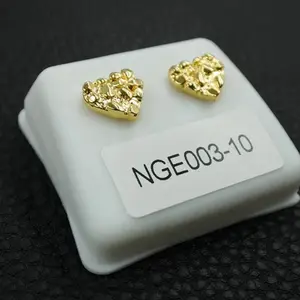 Heart Shape  Nugget Earrings Studs 10mm for Women